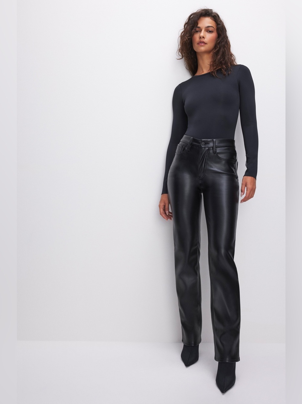 Good American Good Icon Better Than Leather Pants Black - 12
